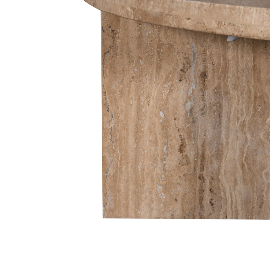 CCF8727-RB 90cm Travertine Top Round Coffee Table