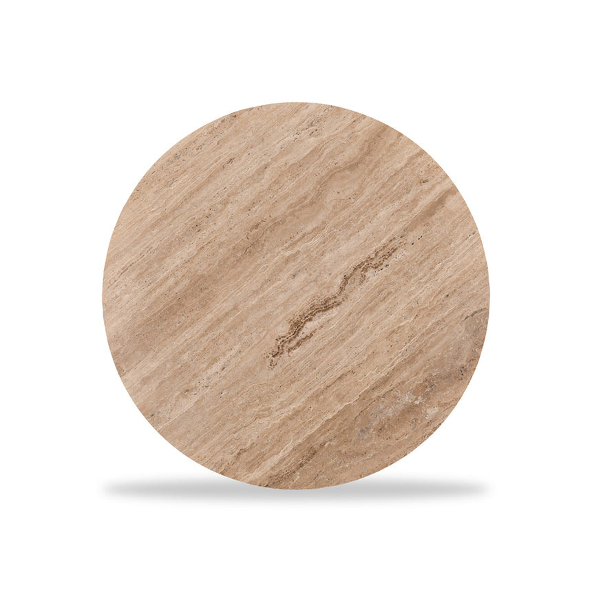 Ex Display - CCF8727-RB 90cm Travertine Top Round Coffee Table