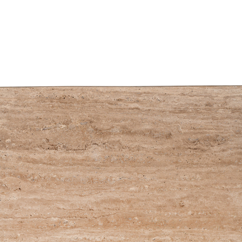 CCF8729-RB 1.2m Travertine Top Coffee Table - White Base
