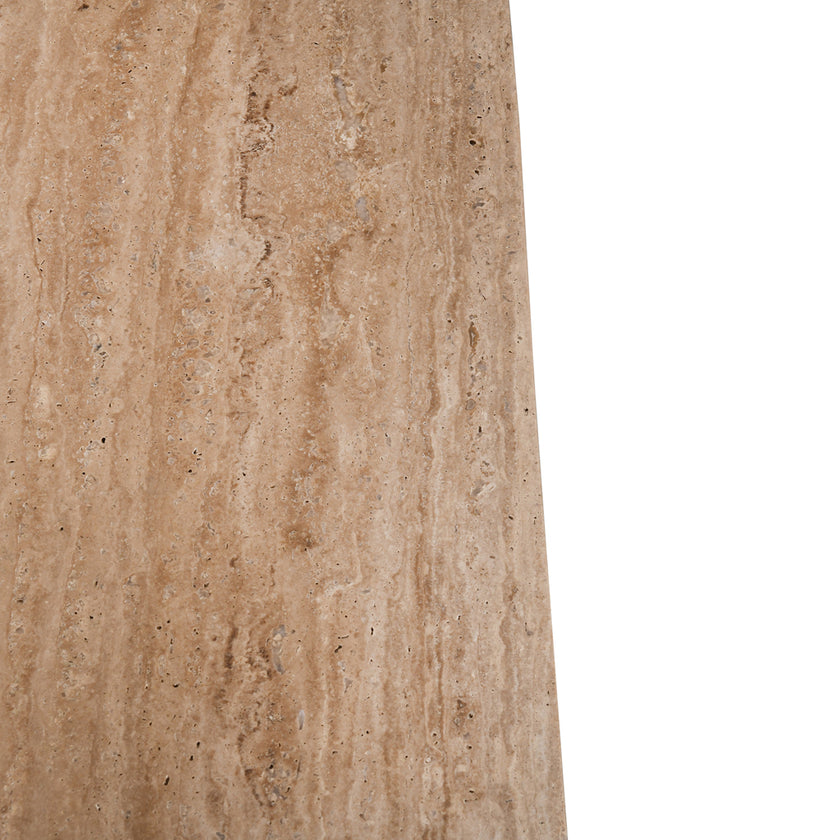 CCF8729-RB 1.2m Travertine Top Coffee Table - White Base