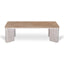 CCF8729-RB 1.2m Travertine Top Coffee Table - White Base