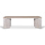 CCF8729-RB 1.2m Travertine Top Coffee Table - White Base
