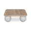 CCF8735-RB 90cm Travertine Top Coffee Table - White