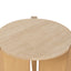 CCF8743-KK Travertine Top Round Nested Table - Creme Ash