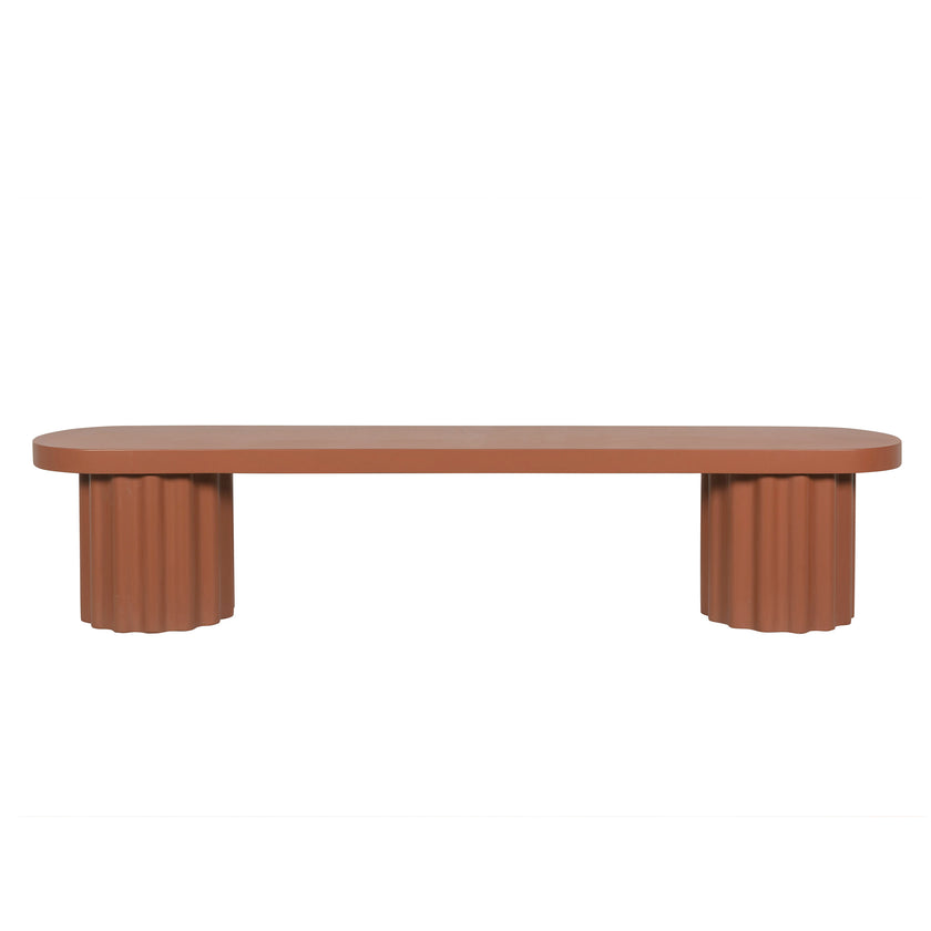 CDB12290-CO 2.1m Concrete Bench - Terracotta