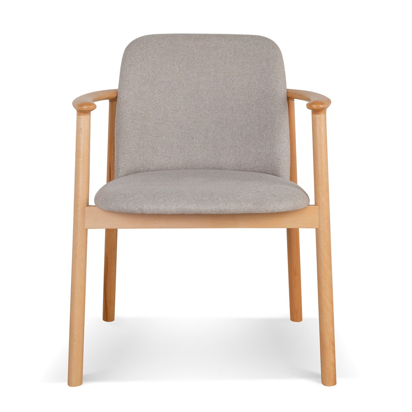 Set of 2 - CDC10055-SDx2 Natural Dining Armchair - Grey Seat Dining Chair Swady-Core   