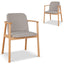 Set of 2 - CDC10055-SDx2 Natural Dining Armchair - Grey Seat Dining Chair Swady-Core   