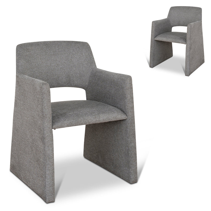 CDC6114-ST Fabric Dining Chair - Pebble Grey with Black Legs (Clearance)
