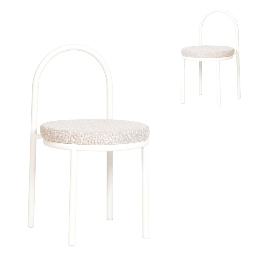 CDC10302-IDx2 Sand White Outdoor Dining Chair - Light Grey (Set of 2)