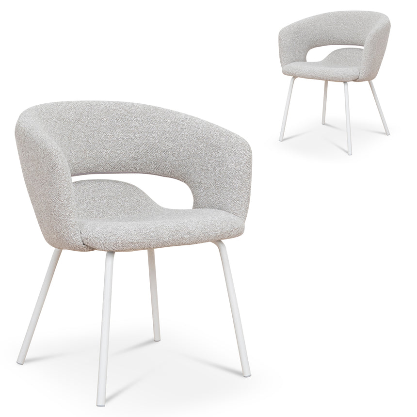 CBS8606-FHx2 65cm White Bar Stool - Clay Grey (Set of 2)