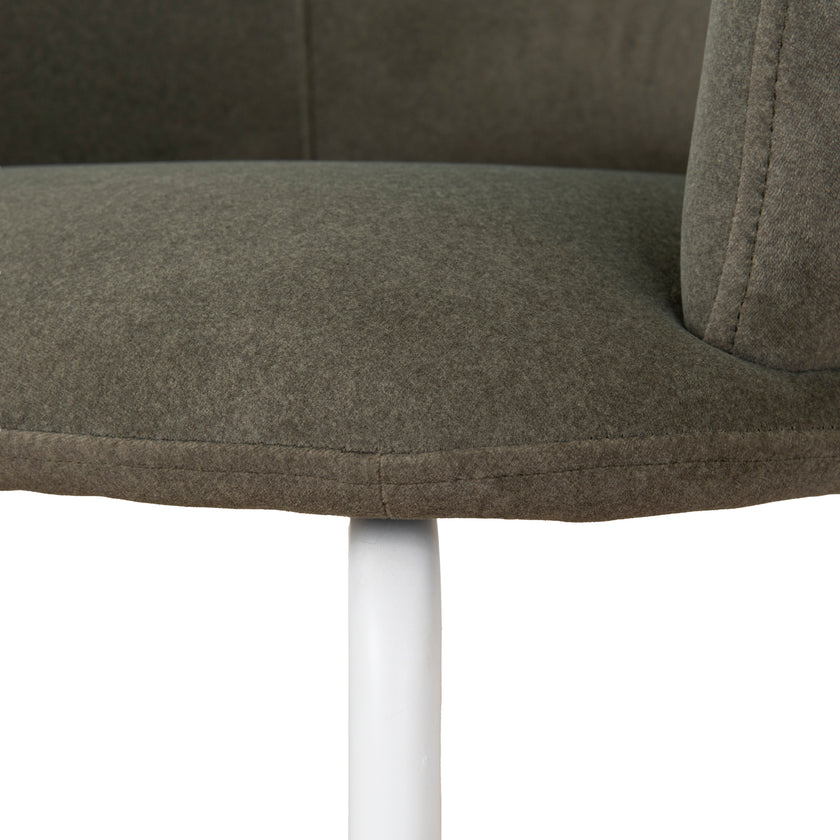 CDC10194-FH White Dining Chair - Dark Moss Green (Set of 2)