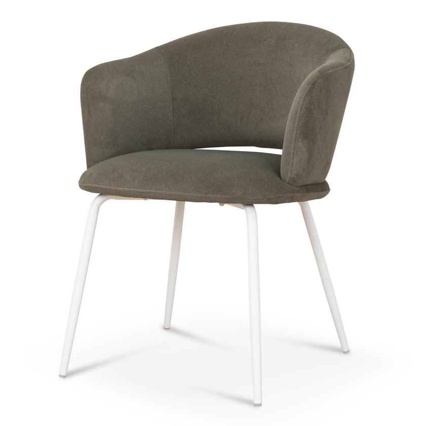 CDC10194-FH White Dining Chair - Dark Moss Green (Set of 2)