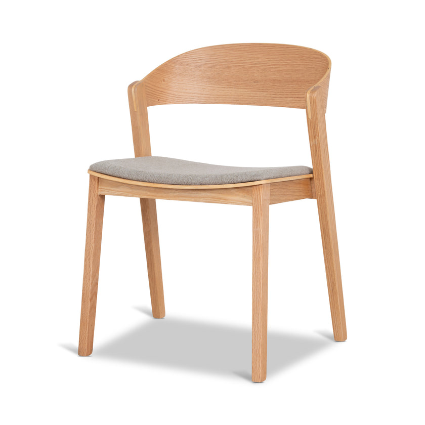 CDC10291-SD Natural Dining Chair - Grey Seat (Set of 2)