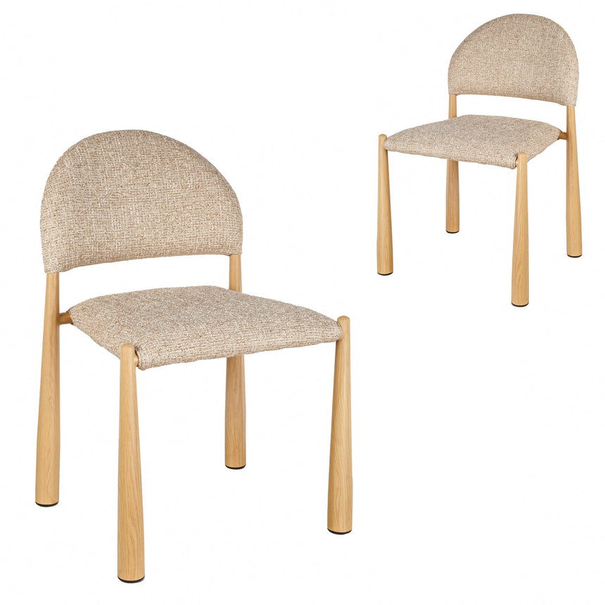 CDC10291-SD Natural Dining Chair - Grey Seat (Set of 2)