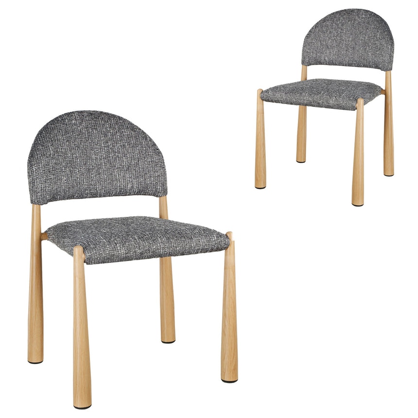 CDC10291-SD Natural Dining Chair - Grey Seat (Set of 2)
