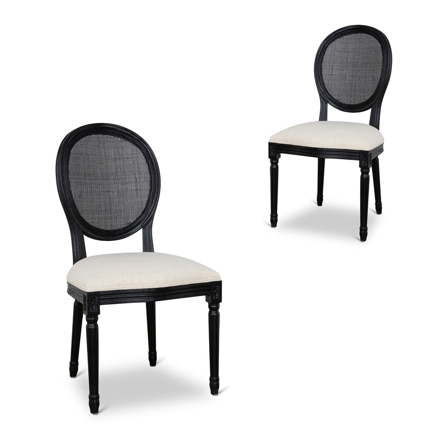 CDC10056-SDx2 Natural Dining Chair - Grey Seat (Set of 2)