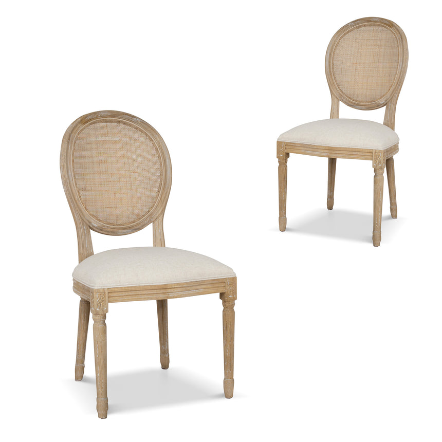 CDC10056-SDx2 Natural Dining Chair - Grey Seat (Set of 2)