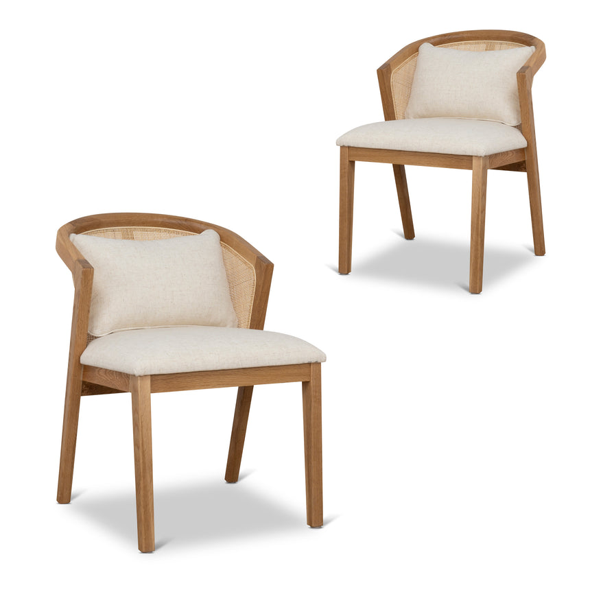 CDC10056-SDx2 Natural Dining Chair - Grey Seat (Set of 2)