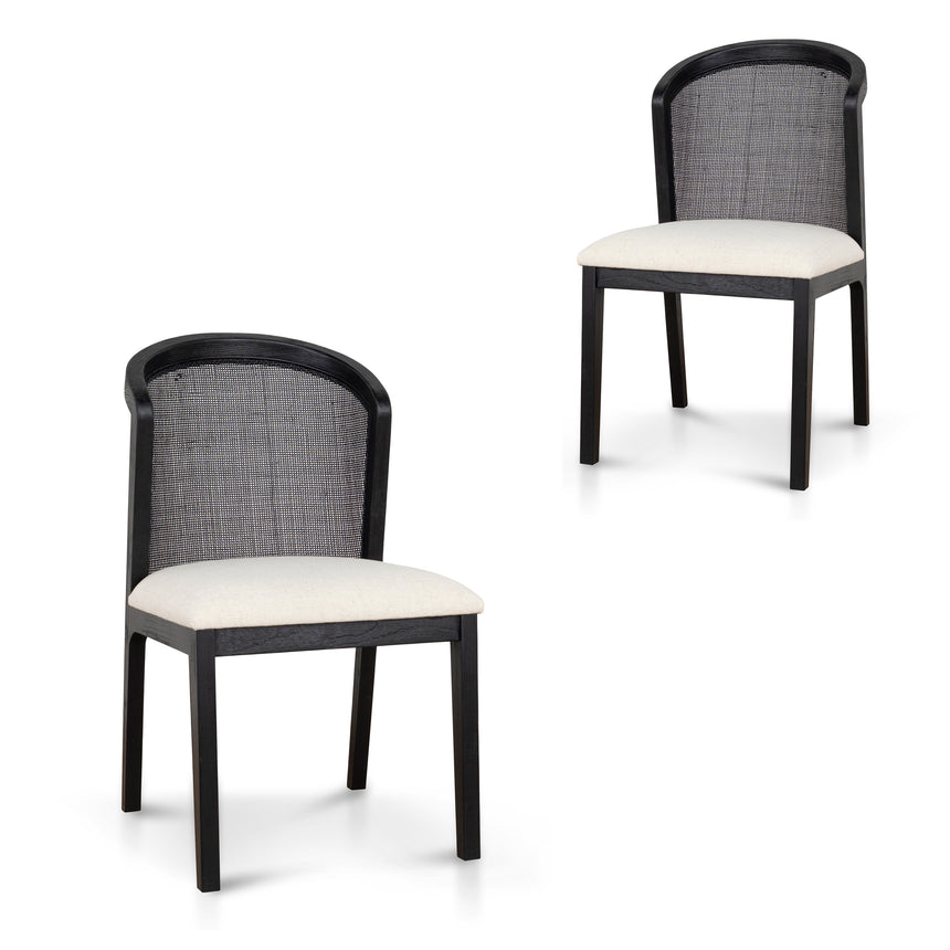 CDC10056-SDx2 Natural Dining Chair - Grey Seat (Set of 2)