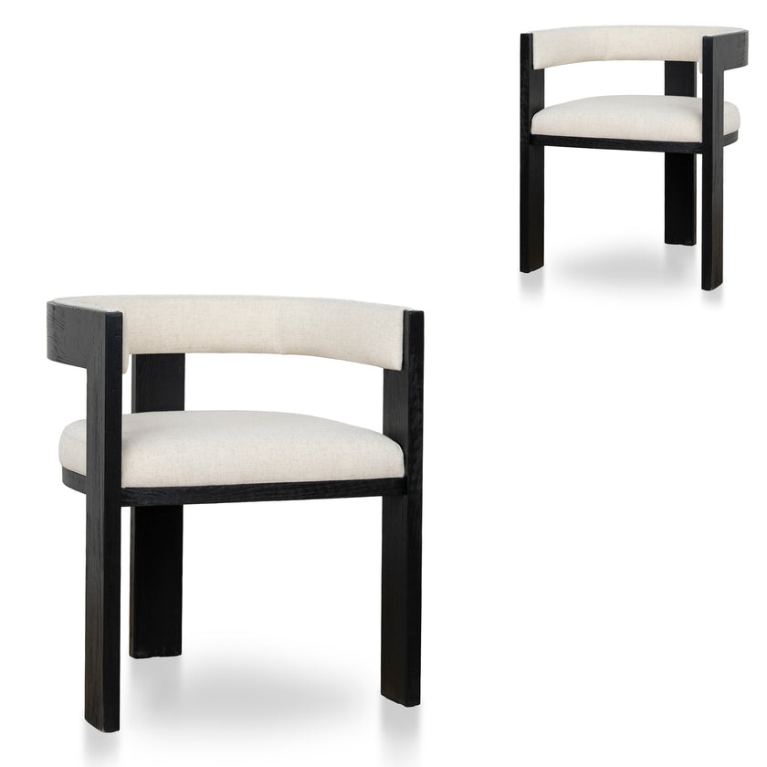 CDC10564-LJ Black ELM Dining Chair - Dawn Beige (Set of 2)