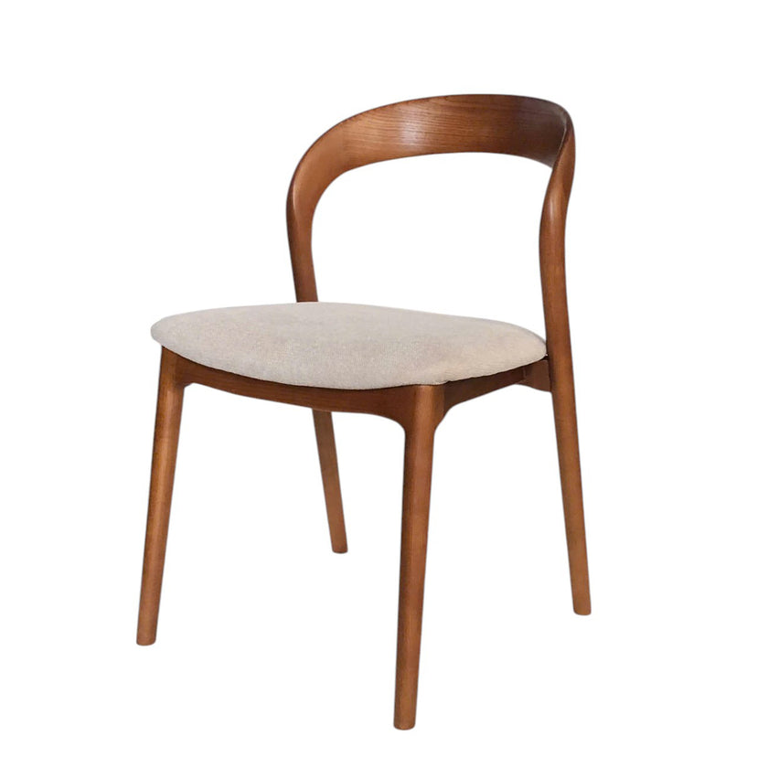 CDC10570-NX Walnut Dining Chair - Naxos Beige (Set of 2)