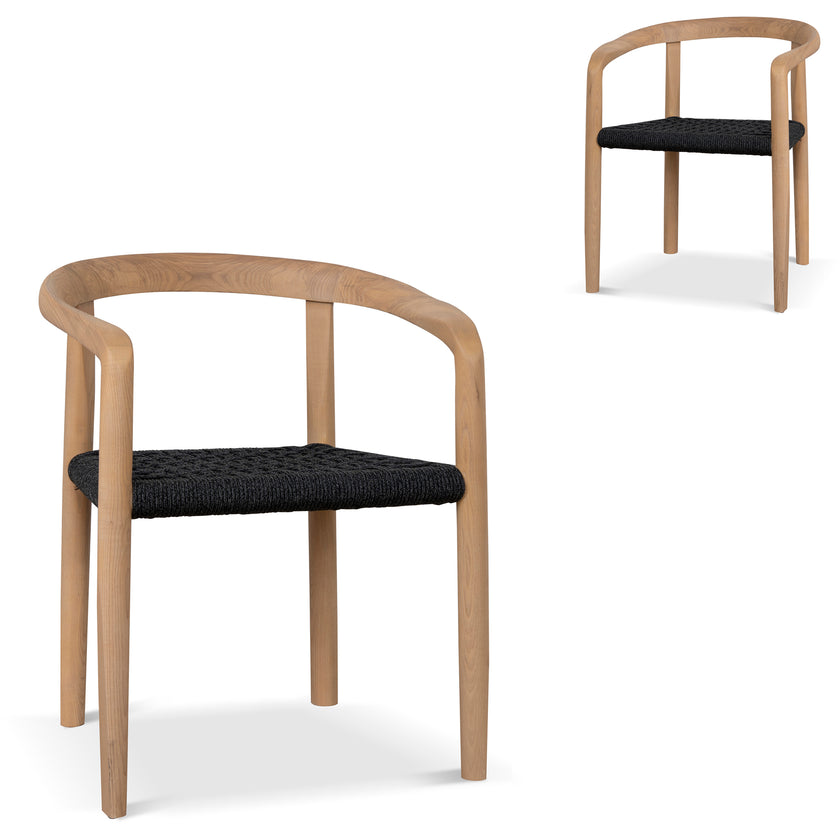 CDC10581-NX Natural Dining Chair - Naxos Charcoal Rope (Set of 2)