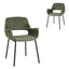 CDC12013-FH Black Dining Chair - Dark Moss Green (Set of 2)