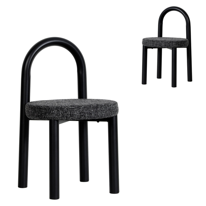 CDC12015-FH Black Dining Chair - Field Charcoal (Set of 2)