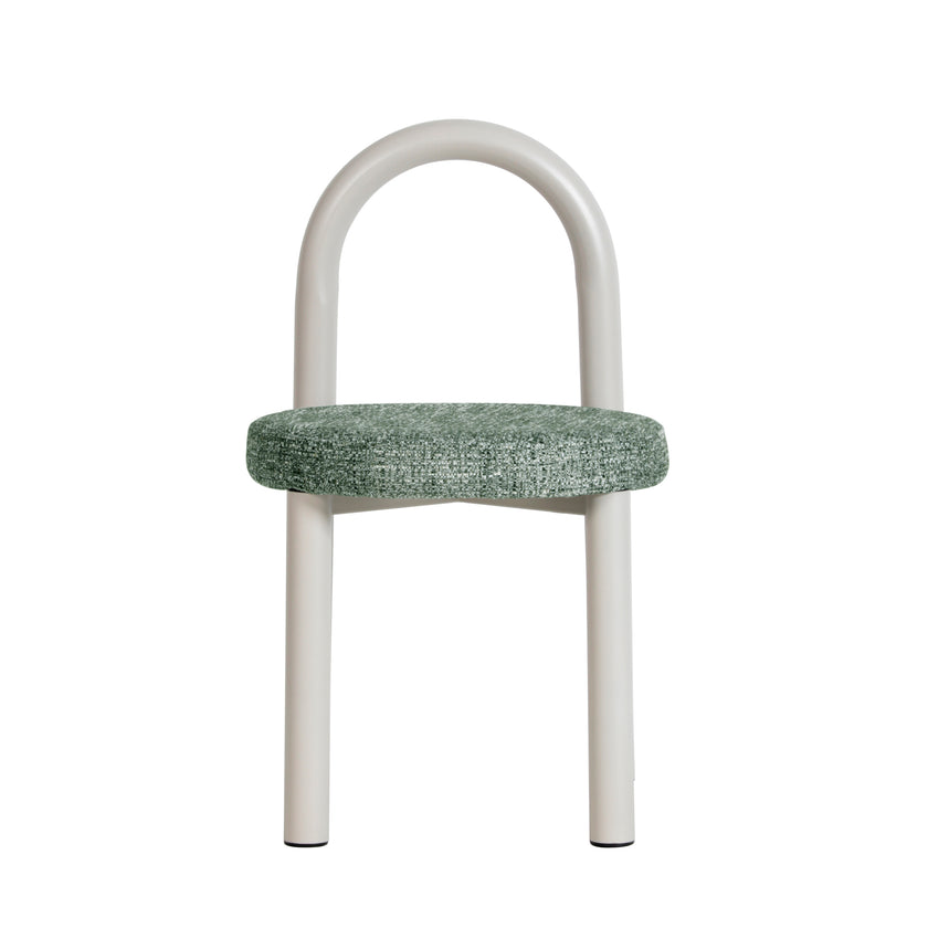 CDC12017-FH White Dining Chair - Spring Green (Set of 2)