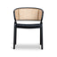 CDC12046-SD Fabric Dining Chair - Dark Grey with Rattan Back (Set of 2)
