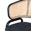 CDC12046-SD Fabric Dining Chair - Dark Grey with Rattan Back (Set of 2)