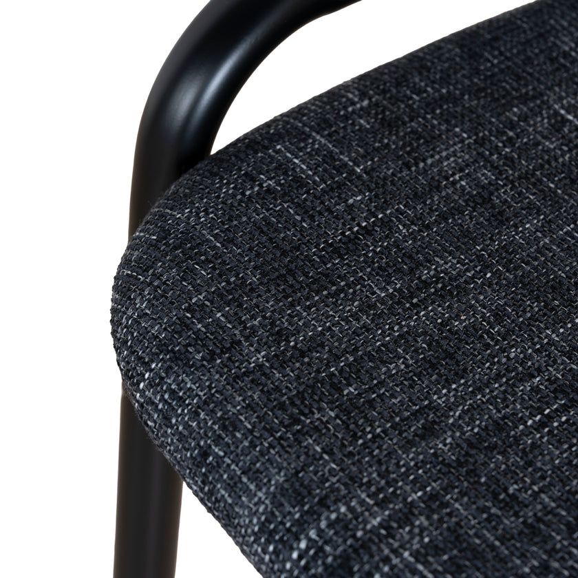 CDC12046-SD Fabric Dining Chair - Dark Grey with Rattan Back (Set of 2)