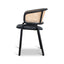 CDC12046-SD Fabric Dining Chair - Dark Grey with Rattan Back (Set of 2)