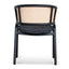 CDC12046-SD Fabric Dining Chair - Dark Grey with Rattan Back (Set of 2)