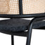 CDC12046-SD Fabric Dining Chair - Dark Grey with Rattan Back (Set of 2)