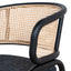 CDC12046-SD Fabric Dining Chair - Dark Grey with Rattan Back (Set of 2)
