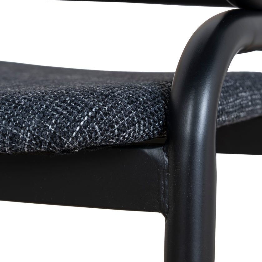 CDC12046-SD Fabric Dining Chair - Dark Grey with Rattan Back (Set of 2)