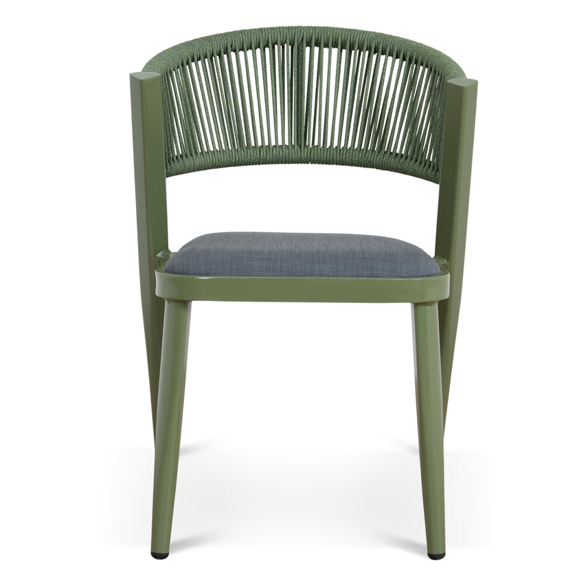 CDC12050-ID Army Green Outdoor Dining Chair - Grey  (Set of 2)