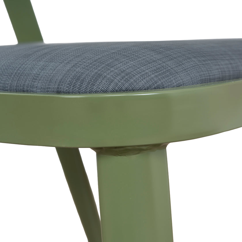 CDC12050-ID Army Green Outdoor Dining Chair - Grey  (Set of 2)