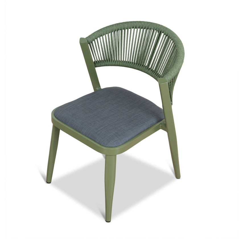CDC12050-ID Army Green Outdoor Dining Chair - Grey  (Set of 2)