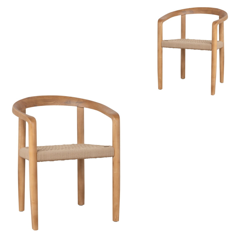 CDC12113-NX Natural Dining Chair - Naxos Latte Rope (Set of 2)