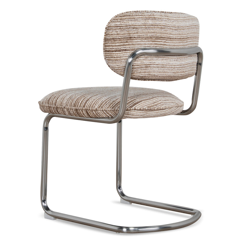 CDC12472-CI Chrome Dining Chair - Coconut Stripe (Set of 2)