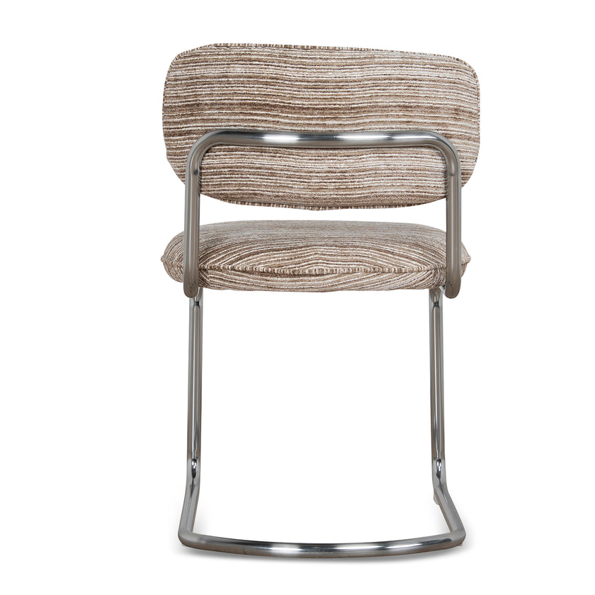 CDC12472-CI Chrome Dining Chair - Coconut Stripe (Set of 2)