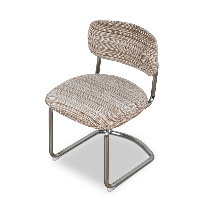 CDC12472-CI Chrome Dining Chair - Coconut Stripe (Set of 2)