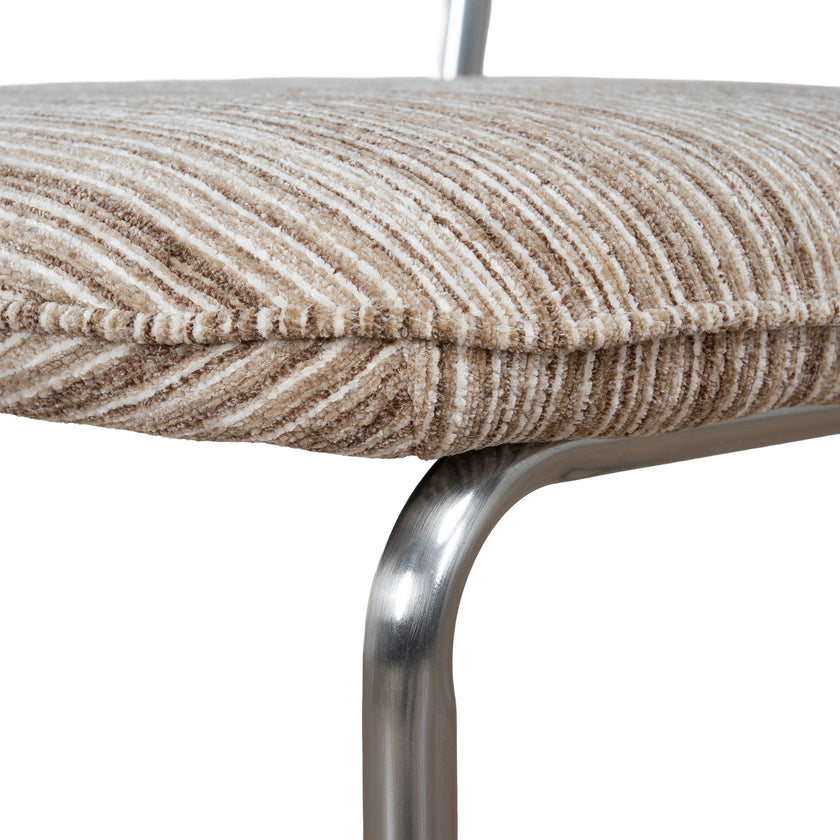 CDC12472-CI Chrome Dining Chair - Coconut Stripe (Set of 2)