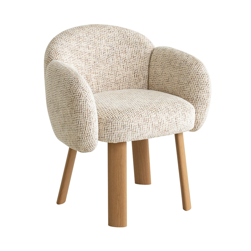 CDC12553-IG Natural Dining Chair - Honeycomb White