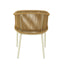 CDC12619-KT Natural Rattan Outdoor Dining Chair - Beige Cushion