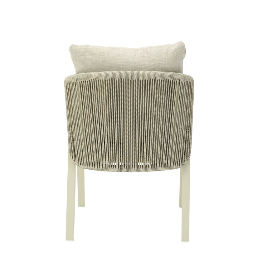 CDC12620-KT Grey Rattan Outdoor Dining Chair - Grey Cushion (Set of 2)