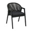 CDC12621-KT Dark Grey Rattan Outdoor Dining Chair - Dark Grey Cushion (Set of 2)