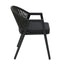 CDC12621-KT Dark Grey Rattan Outdoor Dining Chair - Dark Grey Cushion (Set of 2)